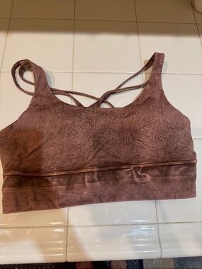 lululemon athletica Mauve Brown Crisscross Strap Sports Bra